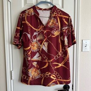 Women's Elegant Burgundy Top